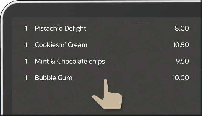 click frozen yogurt POS gestures