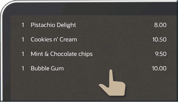 frozen ice cream pos gesture