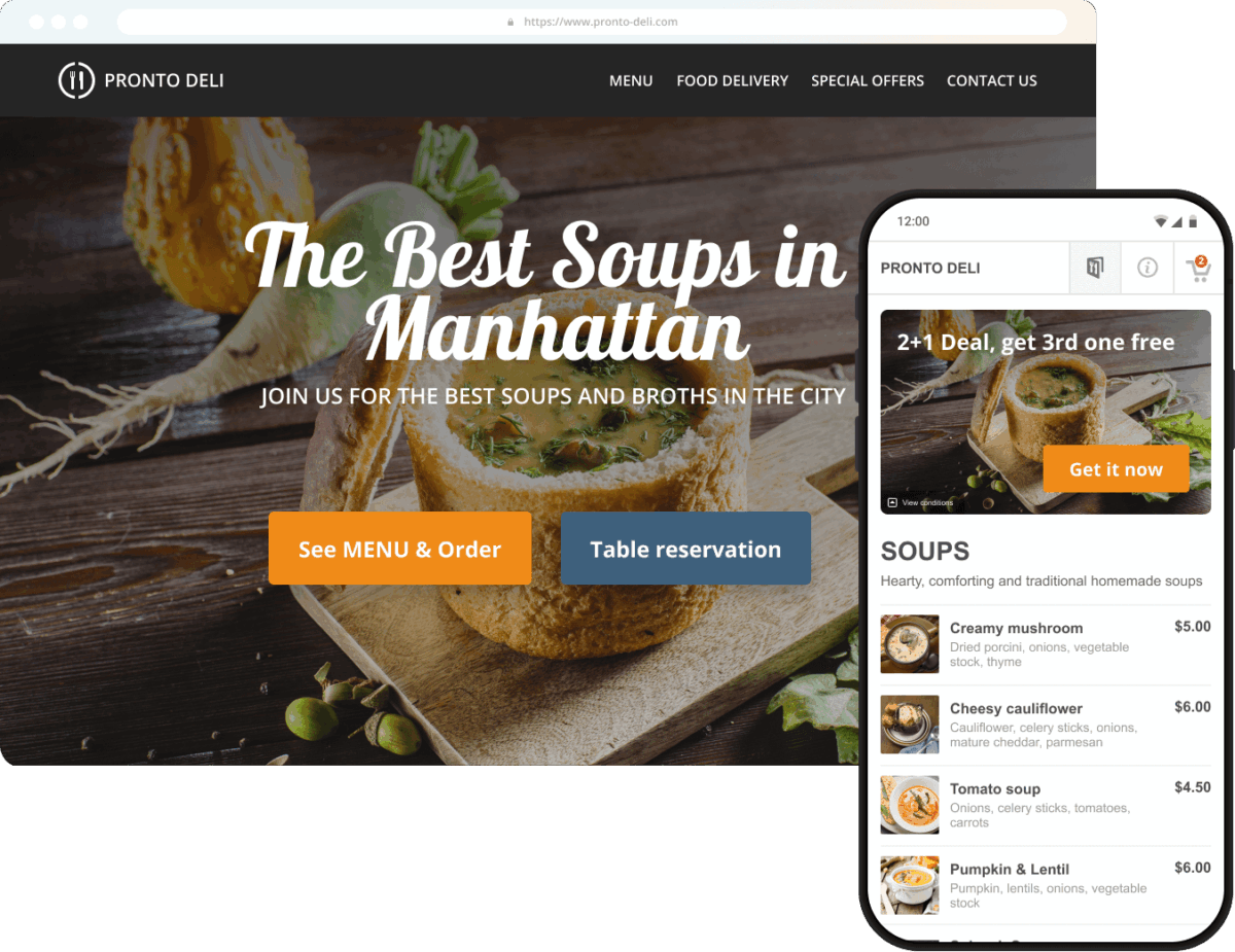 online ordering for soup business