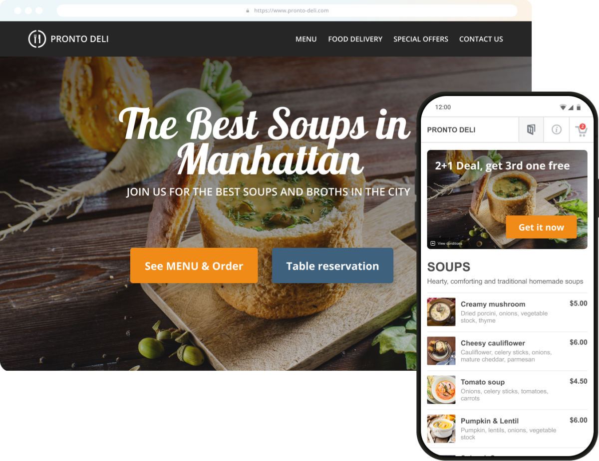 online ordering for soup business